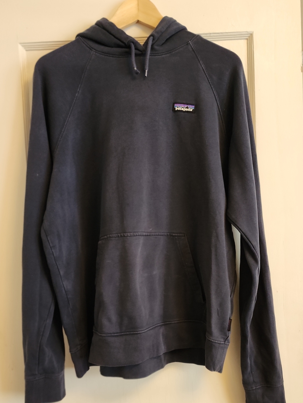 Patagonia Navy Pullover Hoodie with Chest Patch